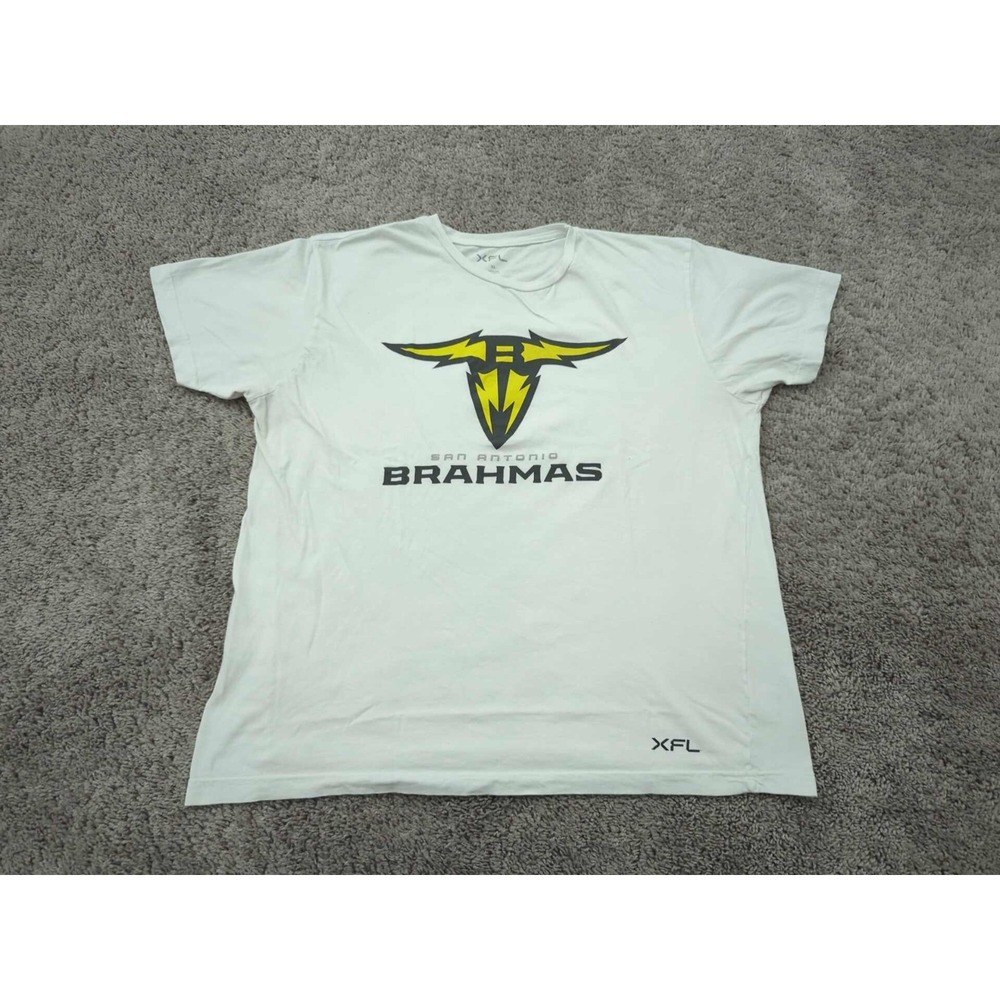 San Antonio Brahmas T‎ Shirt Mens XL Short Sleeve XFL Football White
